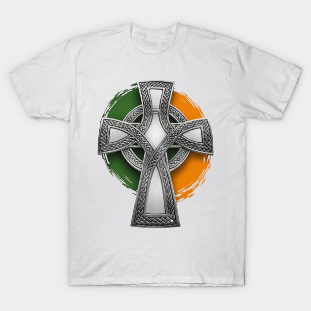 Irish Republican Celtic Cross & Tricolour T-Shirt by Ireland